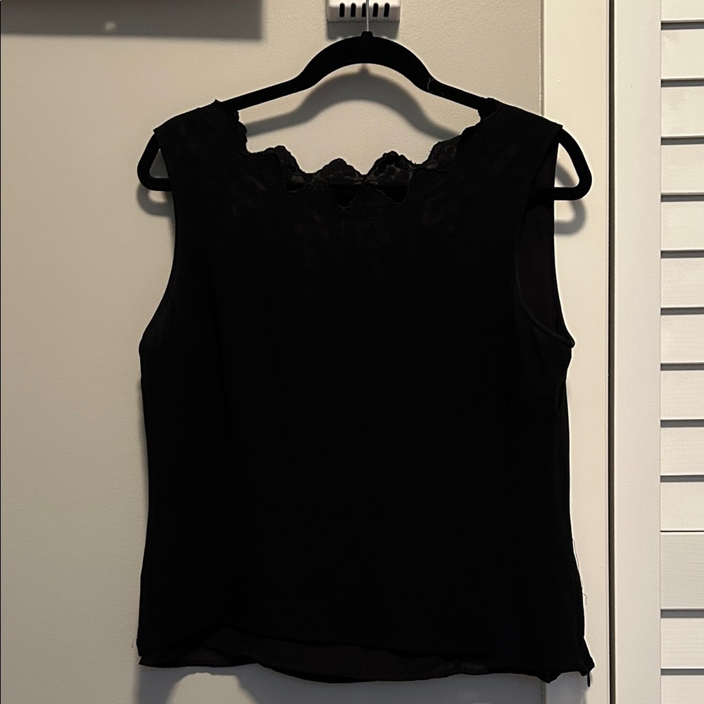 Silk Black Sleeveless Top